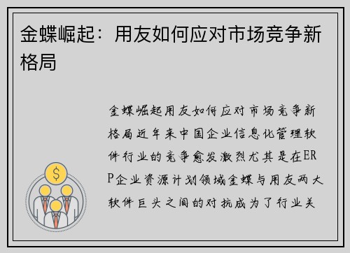 金蝶崛起：用友如何应对市场竞争新格局